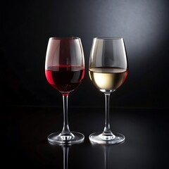 Wine Glass on Black Background