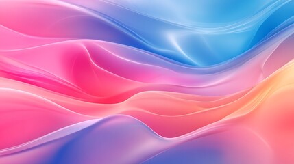 Abstract background with flowing, wavy, gradient design. It features soft pastel colors in pink, blue, and orange hues, creating a smooth, ethereal, and dreamy look.
