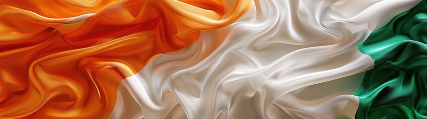 Fototapeta premium Indian Republic Day with flag of India, white background