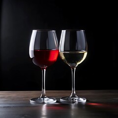 Wine Glass on Black Background