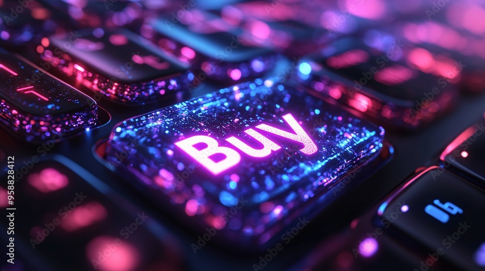 Poster digitally enhanced close-up of keyboard with 