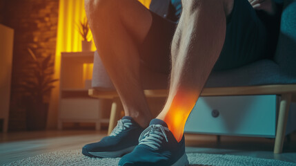 Ankle/calf pain areas highlighted,swollen ankles,health problems, joint problems