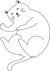 Hand drawn cat doodle illustration on transparent background.
