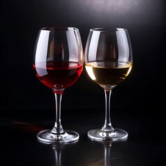 Wine Glass on Black Background