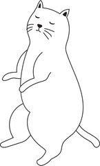 Hand drawn cat illustration on transparent background.
