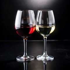 Wine Glass on Black Background