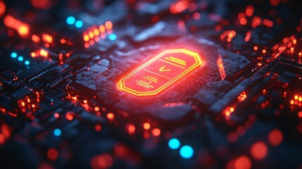 Access Granted: Close-up of a Security Badge with Glowing Access Levels for Encrypted Data Network