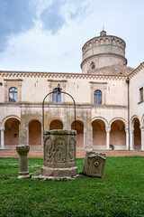 Italy/Basilicata, Matera district, Montescaglioso, benedictine Abbey of S. Michele Arcangelo, the cloister