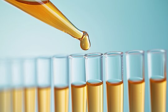 The drop comes down with an orange drop above. A testing laboratory, the SARS-CoV-2 test, a chemical testing facility, a medical testing facility.