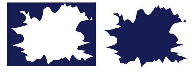 Abstract rectangle  jagged shapes on white background