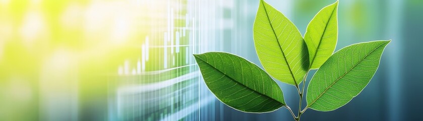 Fresh green leaves symbolize nature and growth, ideal for themes related to sustainability, eco-friendliness, and environmental awareness.