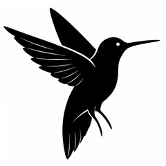 Hummingbird Black silhouette