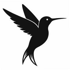 Hummingbird Black silhouette