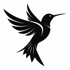 Hummingbird Black silhouette