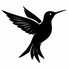 Hummingbird Black silhouette