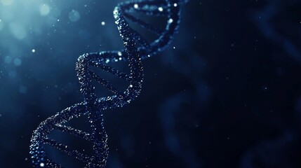 Double helix in human genetics medical research - Conceptual 3D illustration
