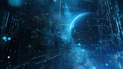 Fototapeta premium Discover the fascinating world of cybersecurity art, merging hacker alerts and digital risks with the beauty of safeguarding. Unveil the complex sphere of technology