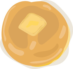 Cartoon honey pancakes illustration on transparent background.
