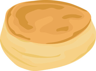Cartoon pancakes illustration on transparent background.
