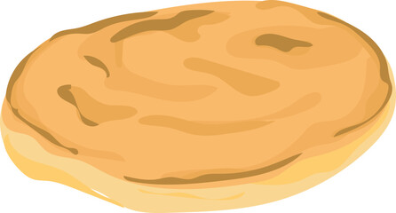 Cartoon pancakes illustration on transparent background.
