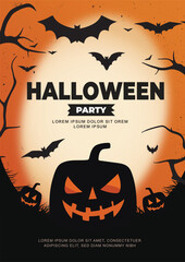 Orange halloween vector poster