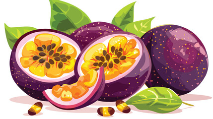 Passion Fruit with Slices Healthy and Juicy Fruit