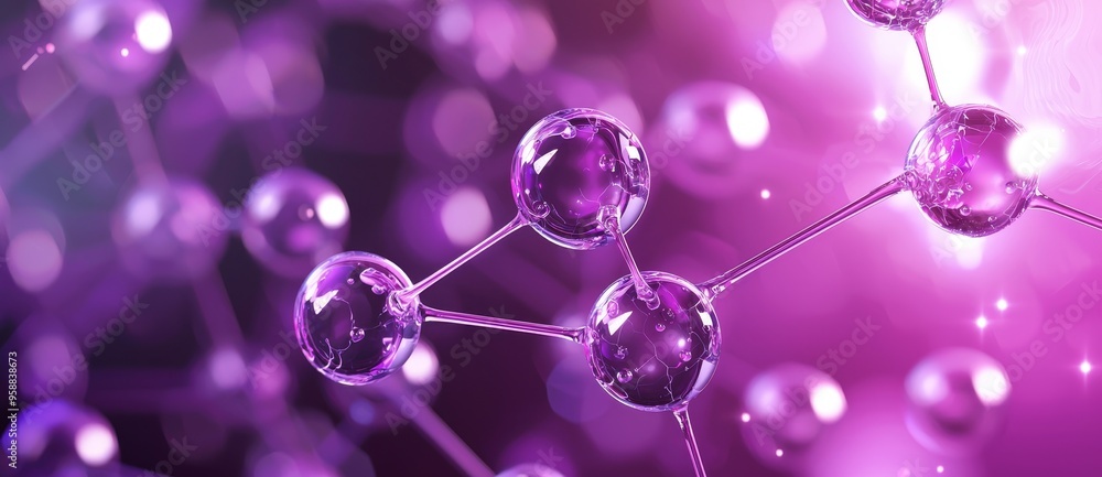 Aufkleber Background with line points connecting geometric shapes. Fluid circles and spheres with liquid gradients. Modern illustration for wallpaper, banners, backgrounds, cards, illustrations for books,
