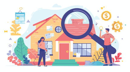 People Buying House Concept Man and Woman with House