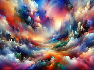 Abstract colorful dust landscape background