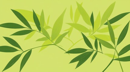 Fototapeta premium A vibrant green backdrop featuring delicate leaves, perfect for nature-themed designs and backgrounds.