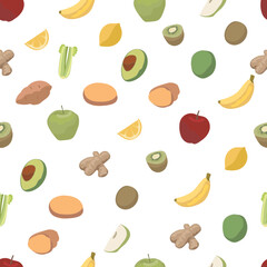 Fruit seamless pattern background.
