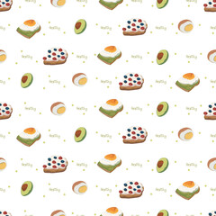 Healthy food seamless pattern background.
