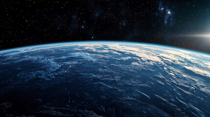 Obraz premium Stunning View of Earth from Space with City Lights and Starry Sky