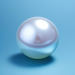 Obraz premium A beautiful white pearl is elegantly resting on a vibrant blue surface
