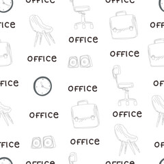 Office equipment seamless pattern background.
