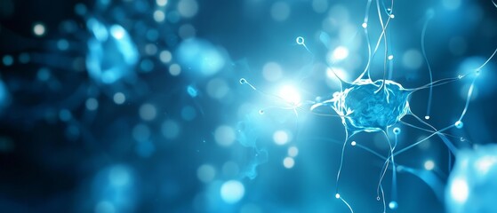 Abstract framework of invisible plant cell communication, detailed, vibrant, microscopic view