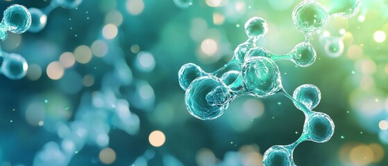 Abstract framework of invisible plant cell communication, detailed, vibrant, microscopic view