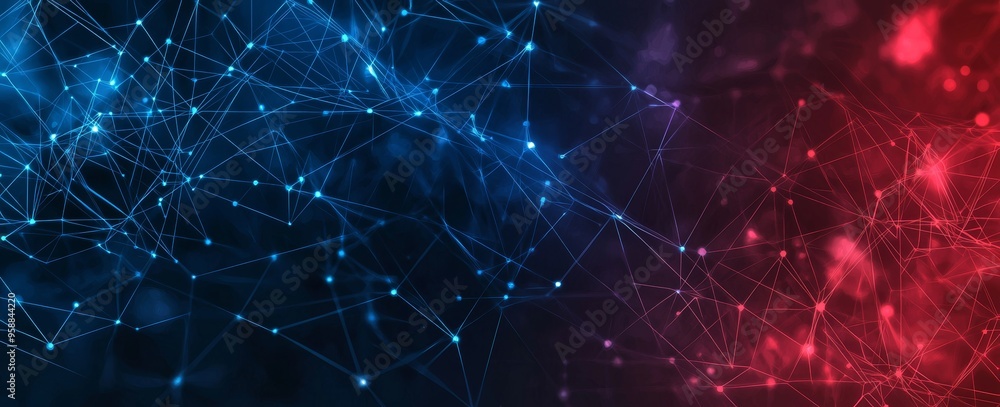 Poster Background with Plexus style for science and technology presentations.