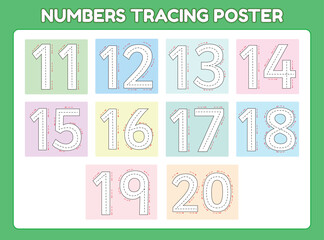 Number Tracing Poster Eleven to Twenty