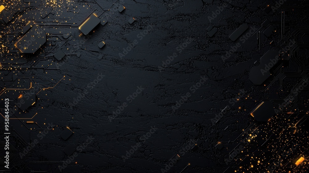 Poster futuristic circuitry: abstract high-tech background with metallic gradients for modern business desi