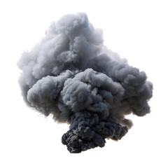 grauer schwarzer rauch, Wolke, explodierend, isoliert auf wei&szlig;en Hintergrund, Freisteller , Transparent 
