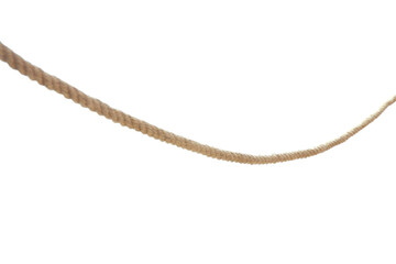 One braided hemp rope isolated on white