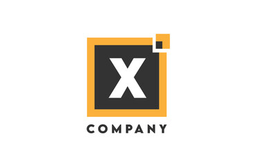 Fototapeta premium yellow black square X corporate letter alphabet logo icon design suitable for a business or company