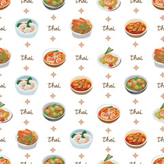Thaifood seamless pattern background.
