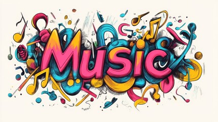 Colorful Music Graffiti.