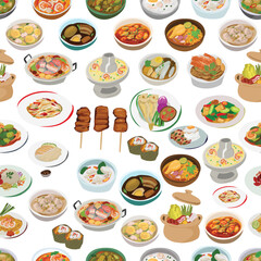 Thaifood seamless pattern background.
