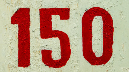 big red numbers on white background