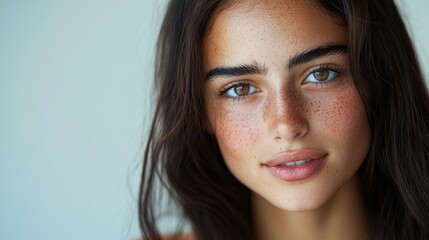 Obraz premium Close-up photos of young women with natural expressions.