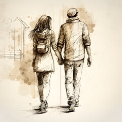 Strolling Together: A Sketch of Love