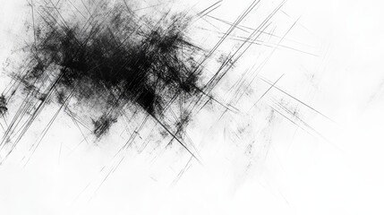 Vintage Film Effect with Sparse Fine Line Mottling, Scratched Lines, and Messy Thin Arcs on a White Background in Pencil Drawing Style with Dim Lighting, Capturing Nostalgic and Artistic Aesthetic.